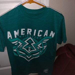 Green American fighter tee